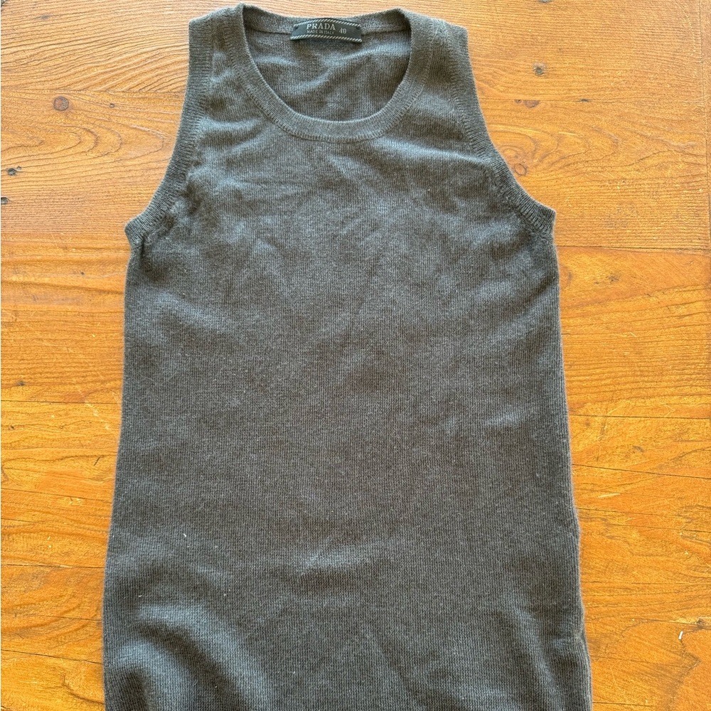Vintage Prada Cashmere Silk Sleeveless Crewneck Sweater